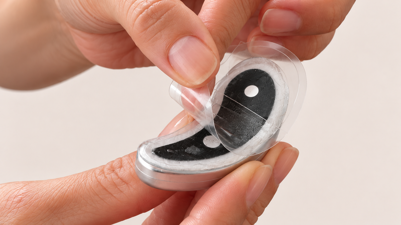 Retirá el transparente muy despacio, empezando por un borde, para que el gel quede pegado en el EyePods.