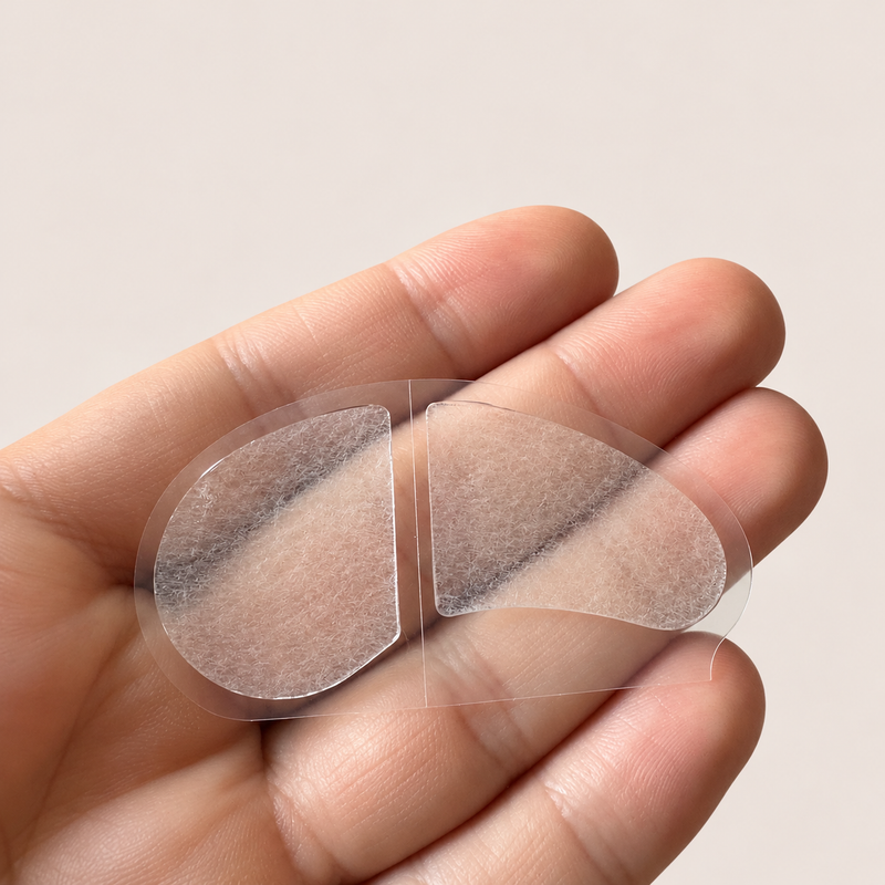 Así queda el gel sobre el plástico transparente, listo para pegar.